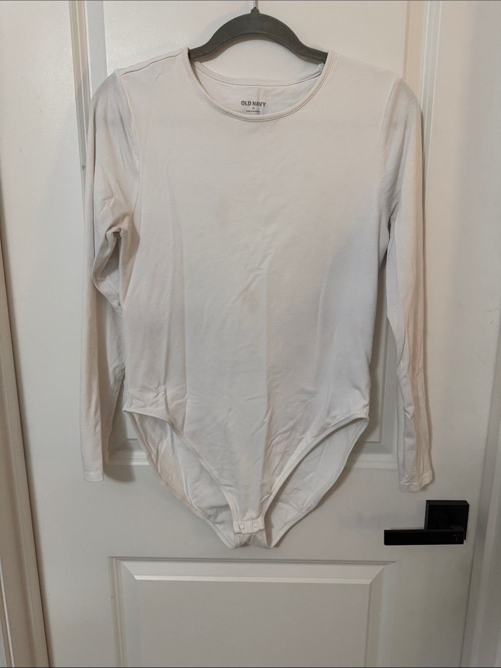 Old Navy White Long-Sleeve Crewneck Bodysuit